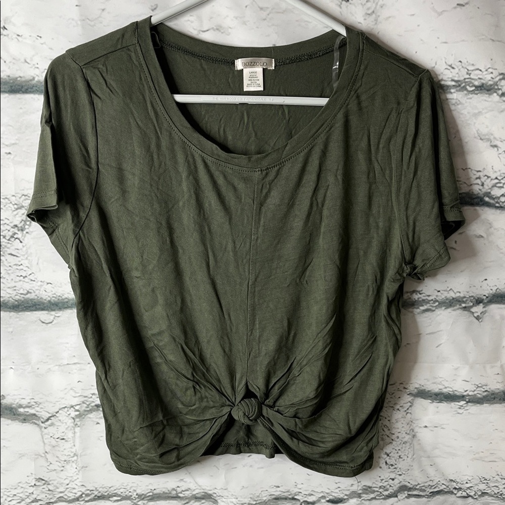 Bozzolo Green Knot Front Crop Top - NWOT